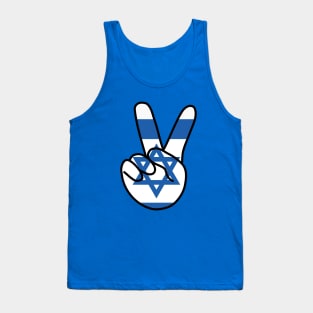 Israel Flag V Sign Tank Top